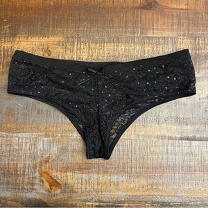NWOT Victoria’s Secret Vintage Y2k sexy little things black lace sequin panties